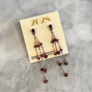 Brown Swarovski Crystal Earrings